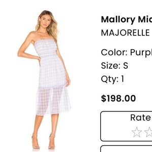 Purple Gingham Mallory Majorelle Midi Dress